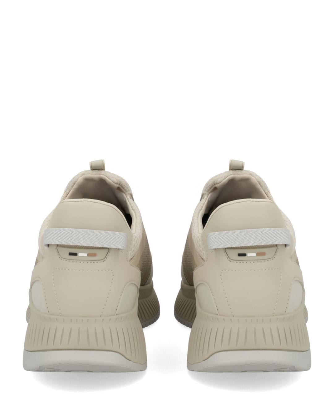 HUGO BOSS Бежевые текстильные низкие кроссовки / кеды, фото 4