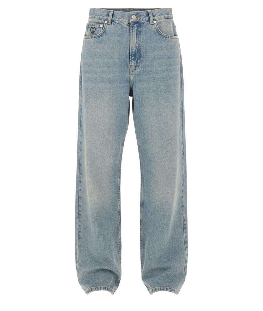 MOSCHINO JEANS Синие хлопковые прямые джинсы, фото 1