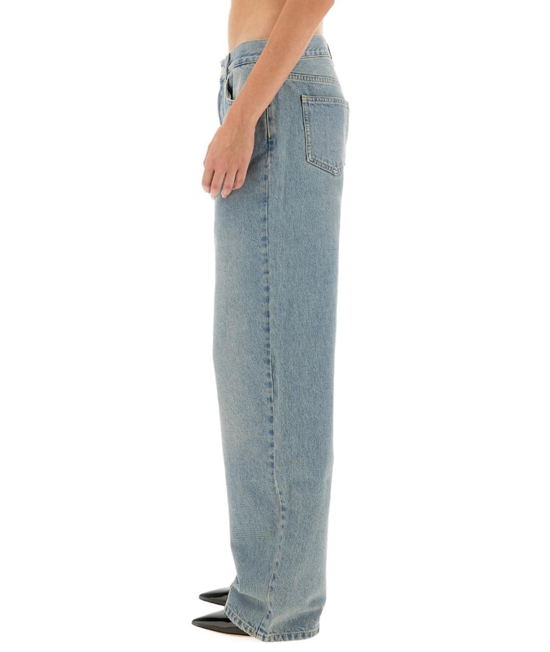 MOSCHINO JEANS Синие хлопковые прямые джинсы, фото 4