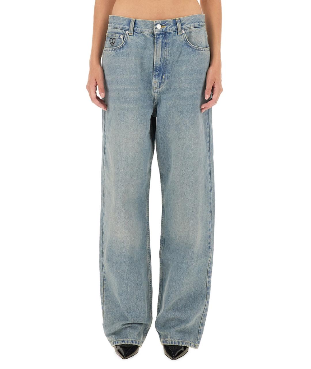 MOSCHINO JEANS Синие хлопковые прямые джинсы, фото 5