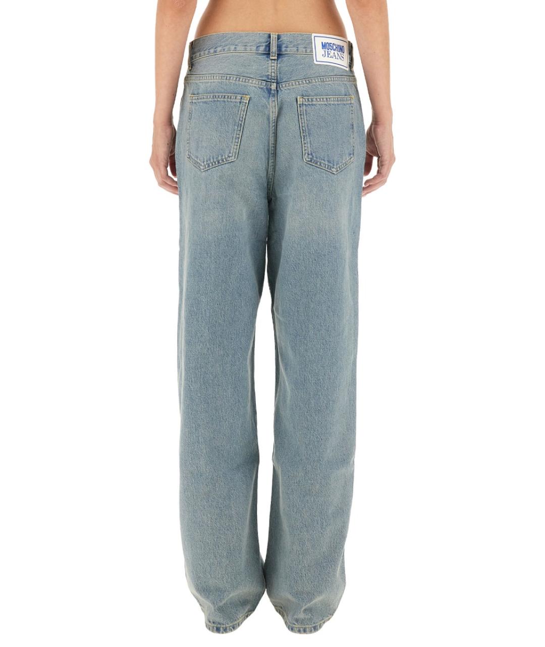 MOSCHINO JEANS Синие хлопковые прямые джинсы, фото 3