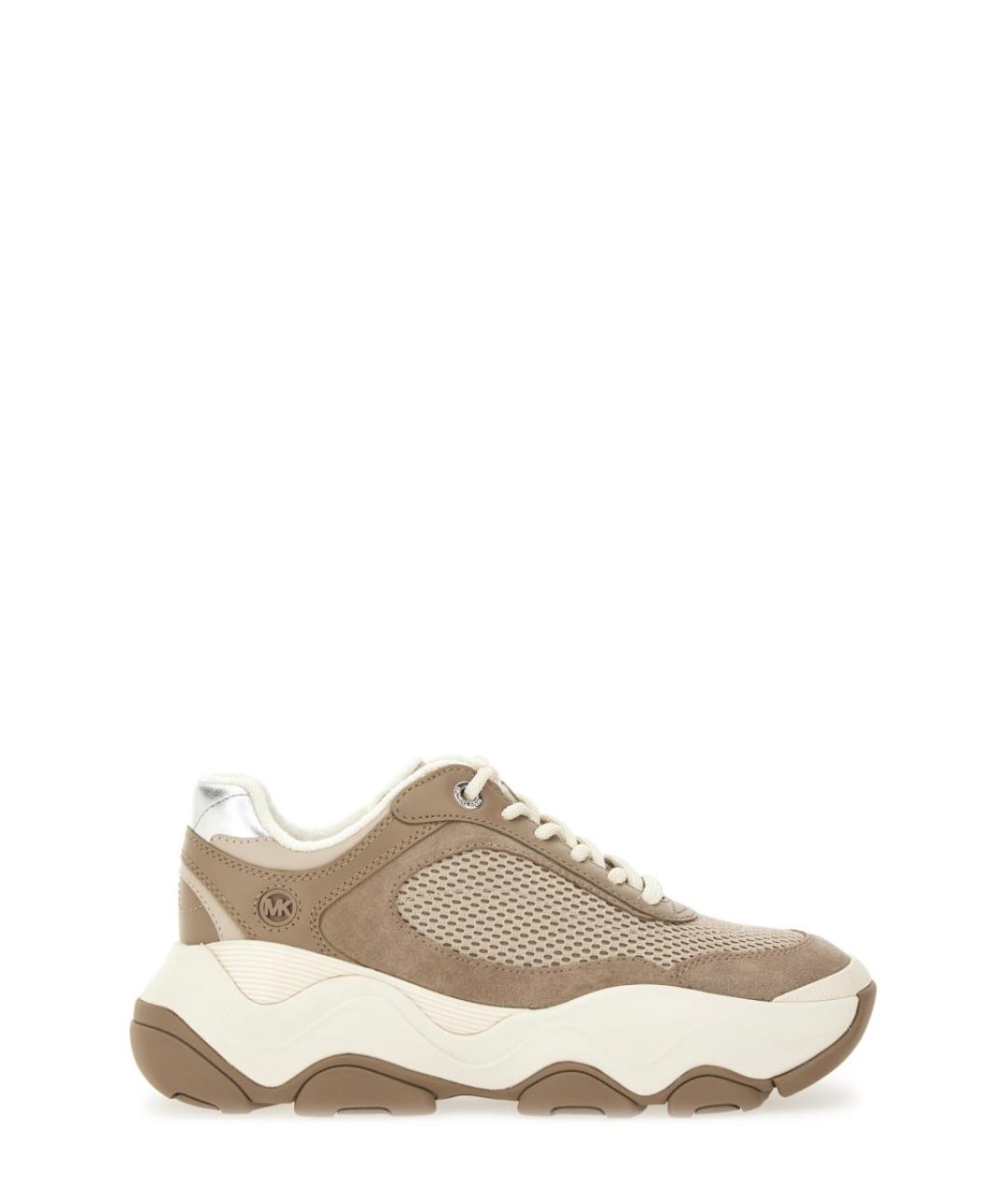 MICHAEL KORS Бежевые замшевые кроссовки, фото 1