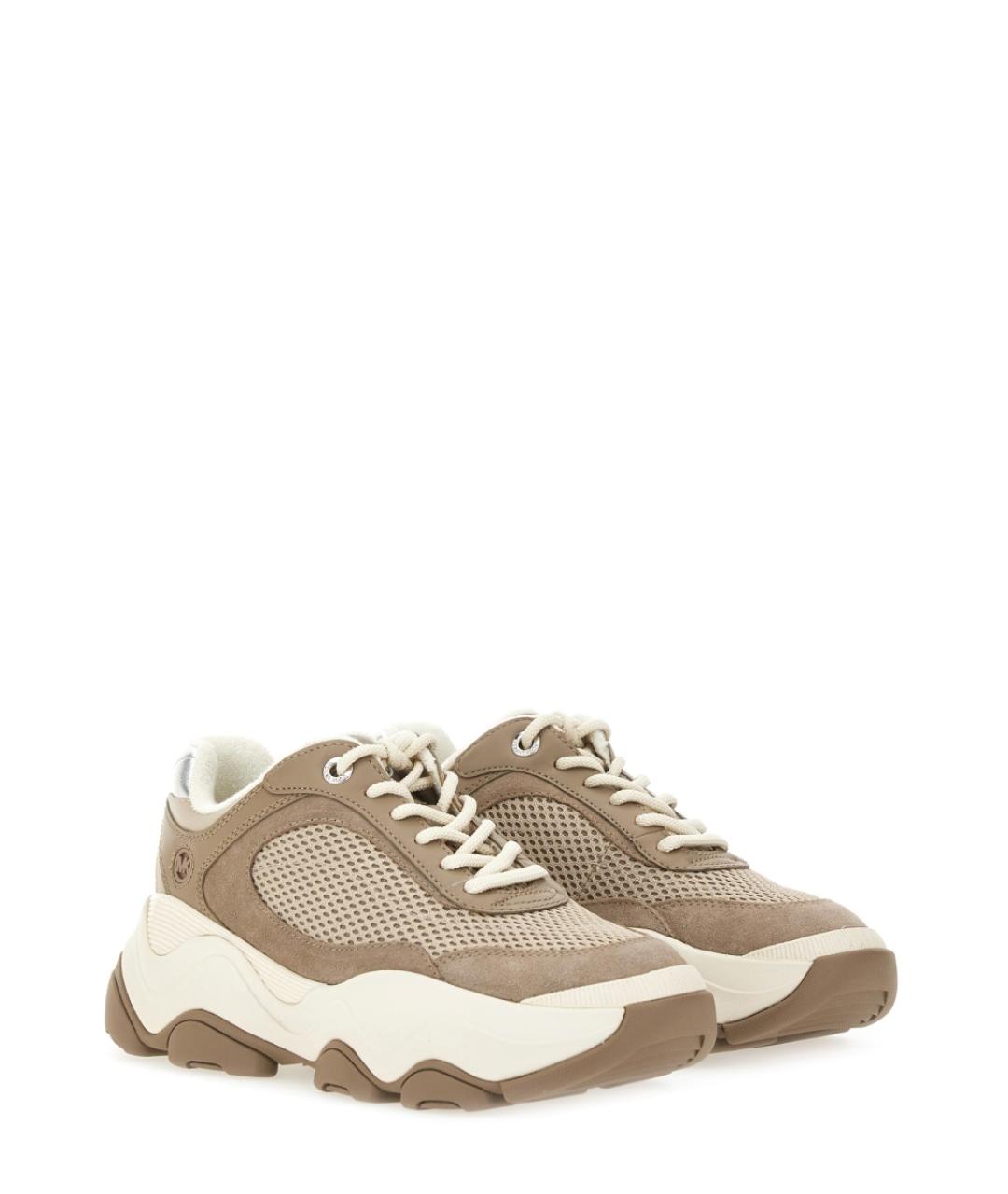 MICHAEL KORS Бежевые замшевые кроссовки, фото 2
