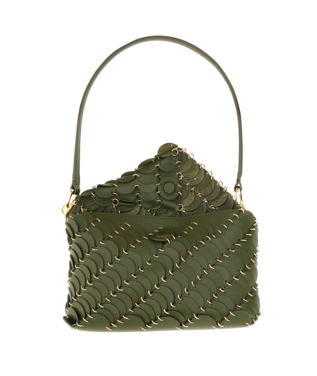 PACO RABANNE Зеленая кожаная сумка через плечо, фото 3