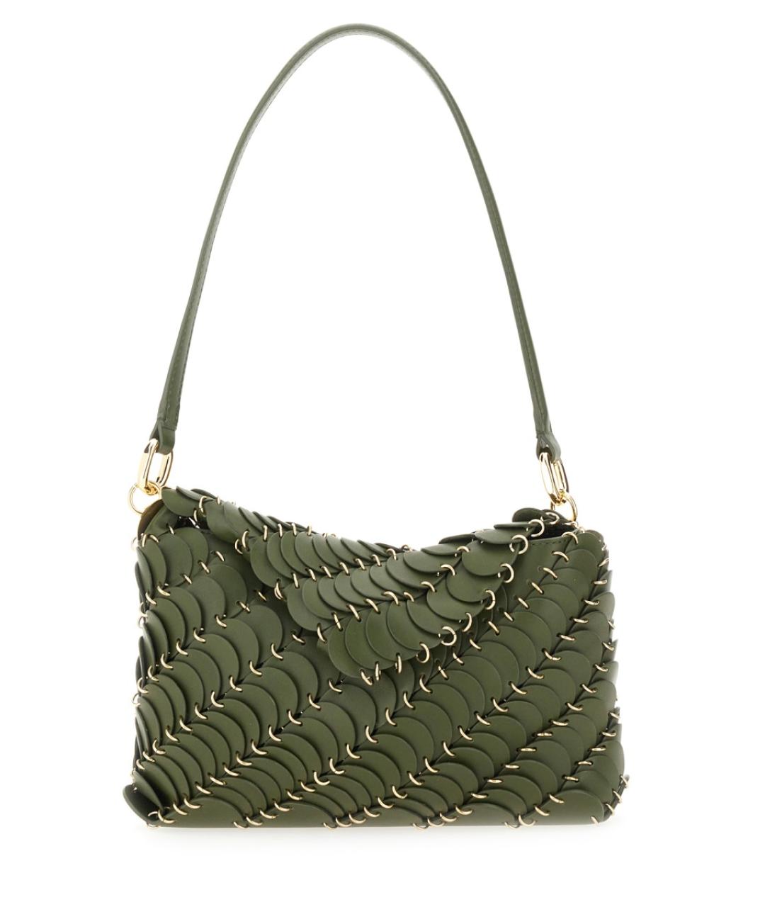 PACO RABANNE Зеленая кожаная сумка через плечо, фото 1