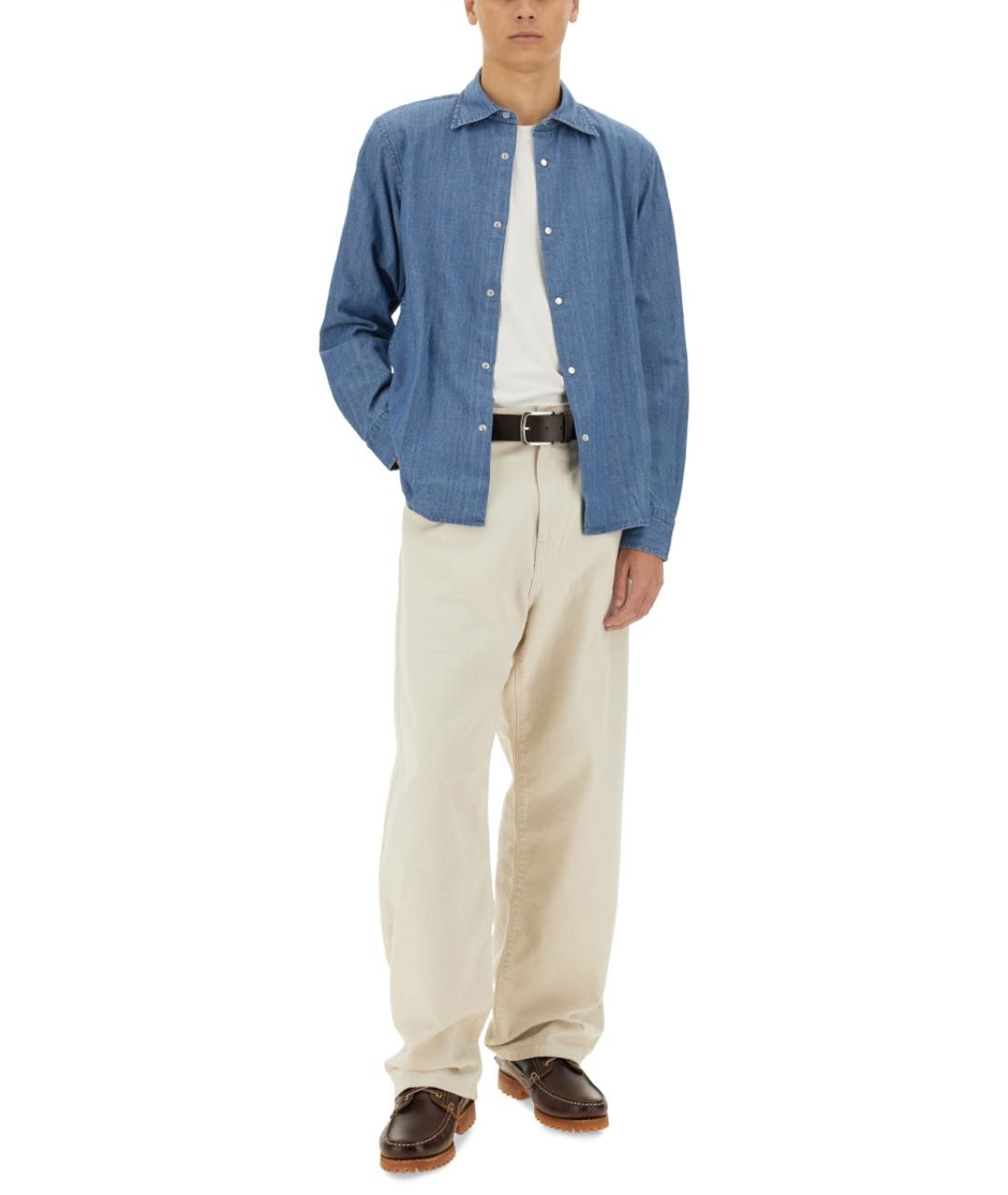 ASPESI Синяя хлопковая кэжуал рубашка, фото 2