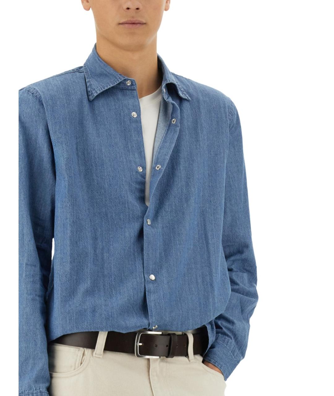 ASPESI Синяя хлопковая кэжуал рубашка, фото 4