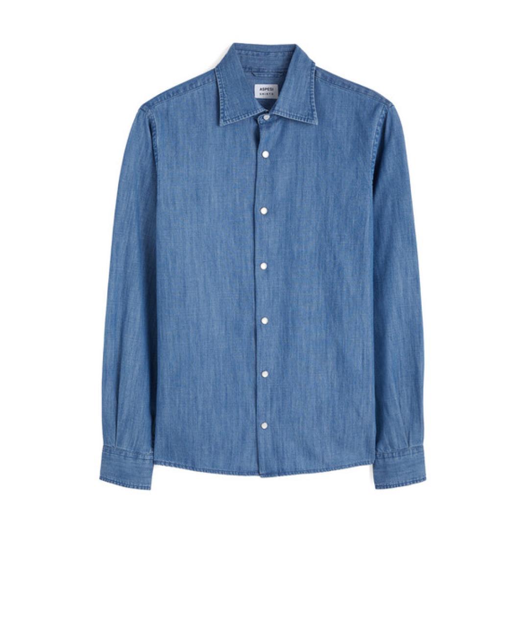 ASPESI Синяя хлопковая кэжуал рубашка, фото 1