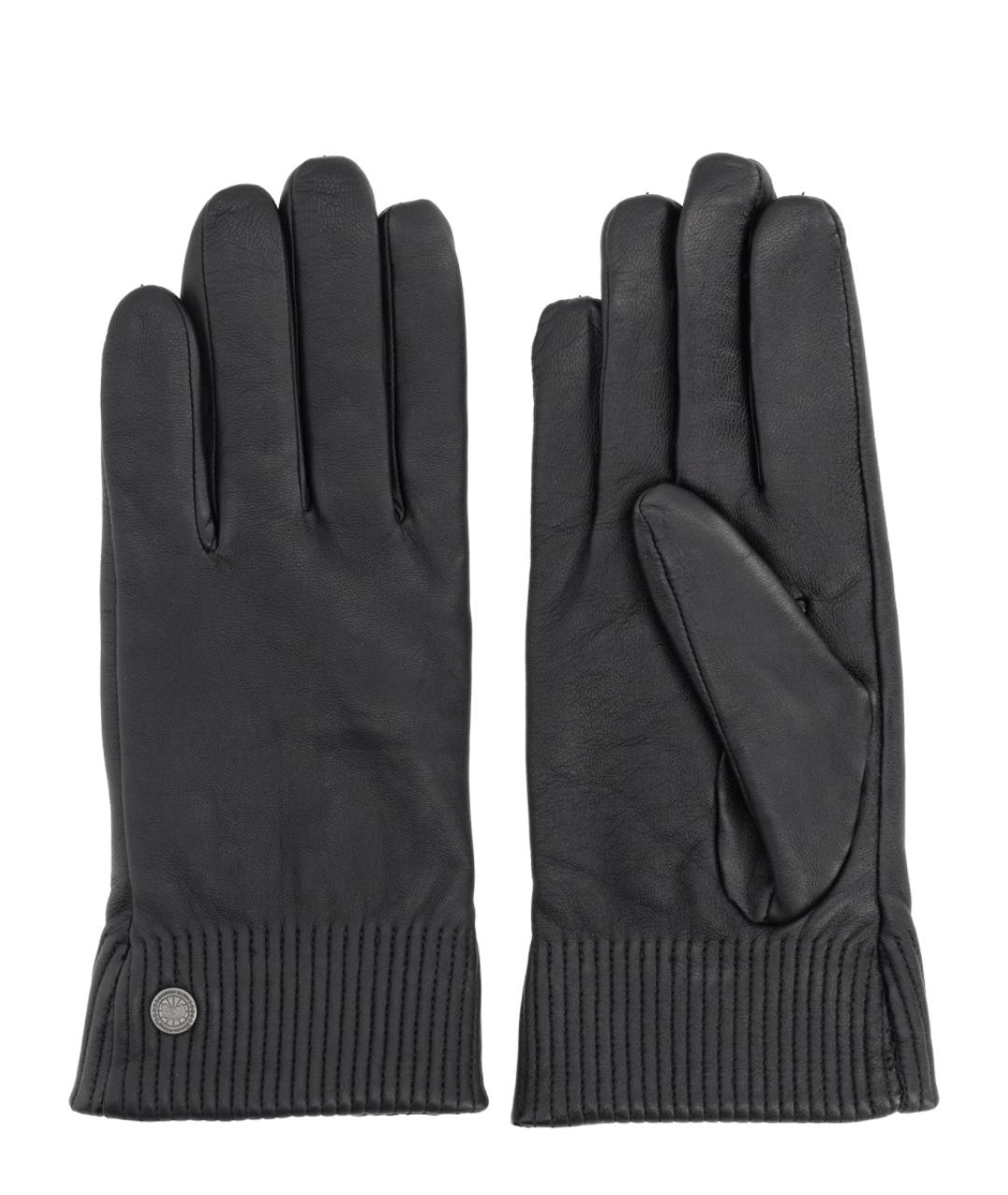 CANADA GOOSE Черные кожаные перчатки, фото 1