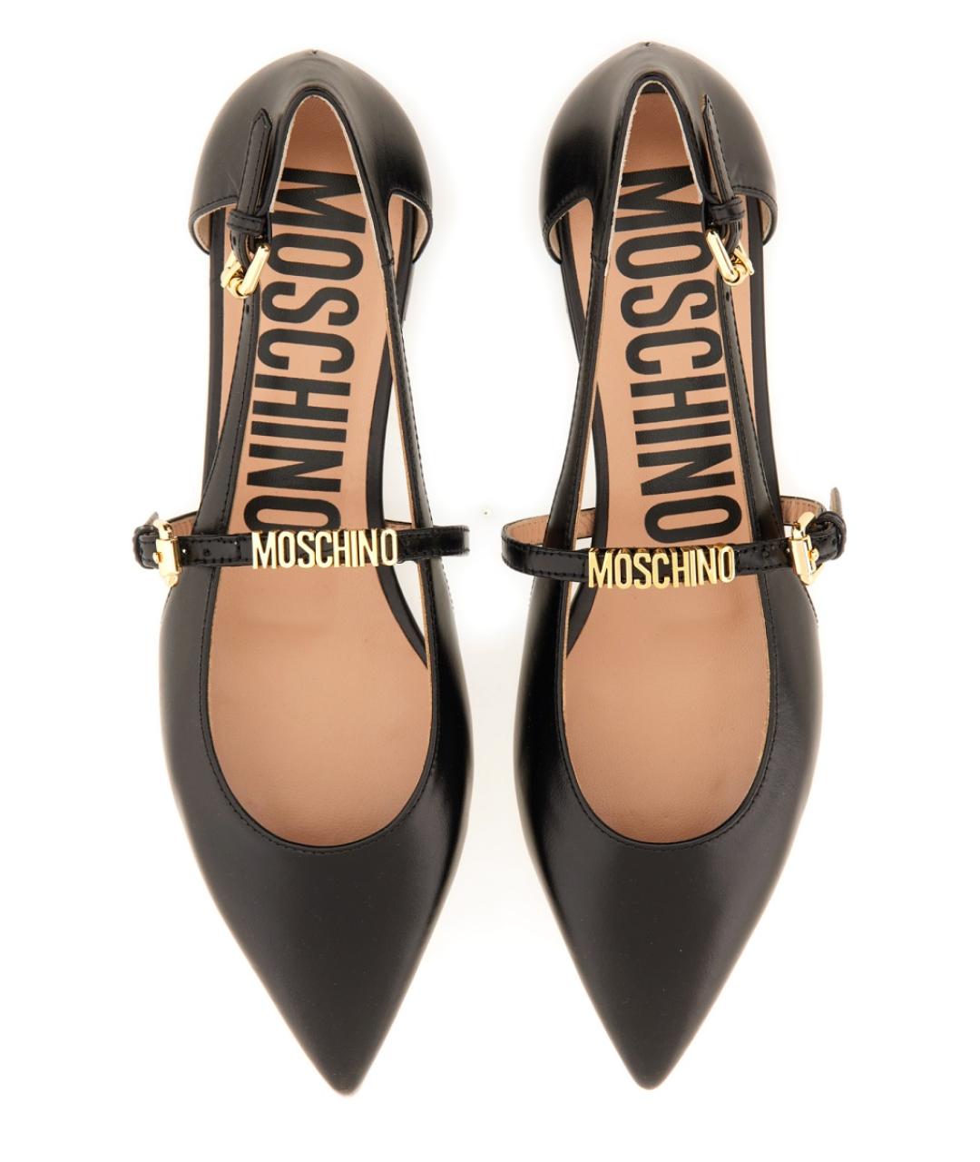 MOSCHINO Черные кожаные балетки, фото 2