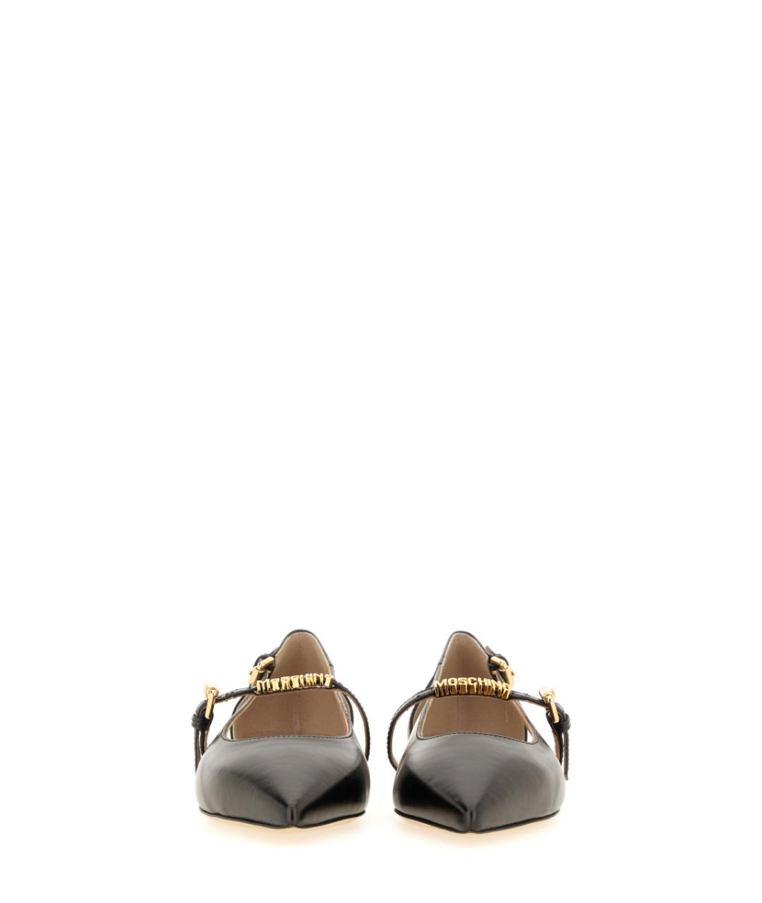 MOSCHINO Черные кожаные балетки, фото 5