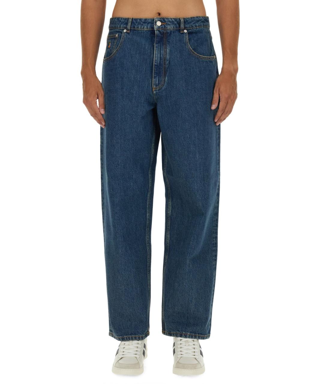 BALLY Синие хлопковые прямые джинсы, фото 2