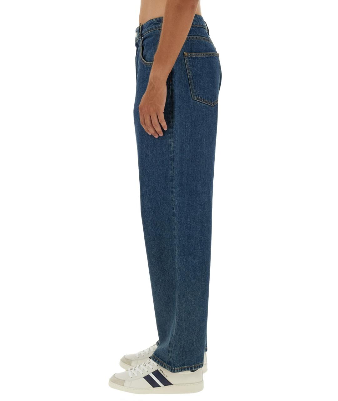 BALLY Синие хлопковые прямые джинсы, фото 5