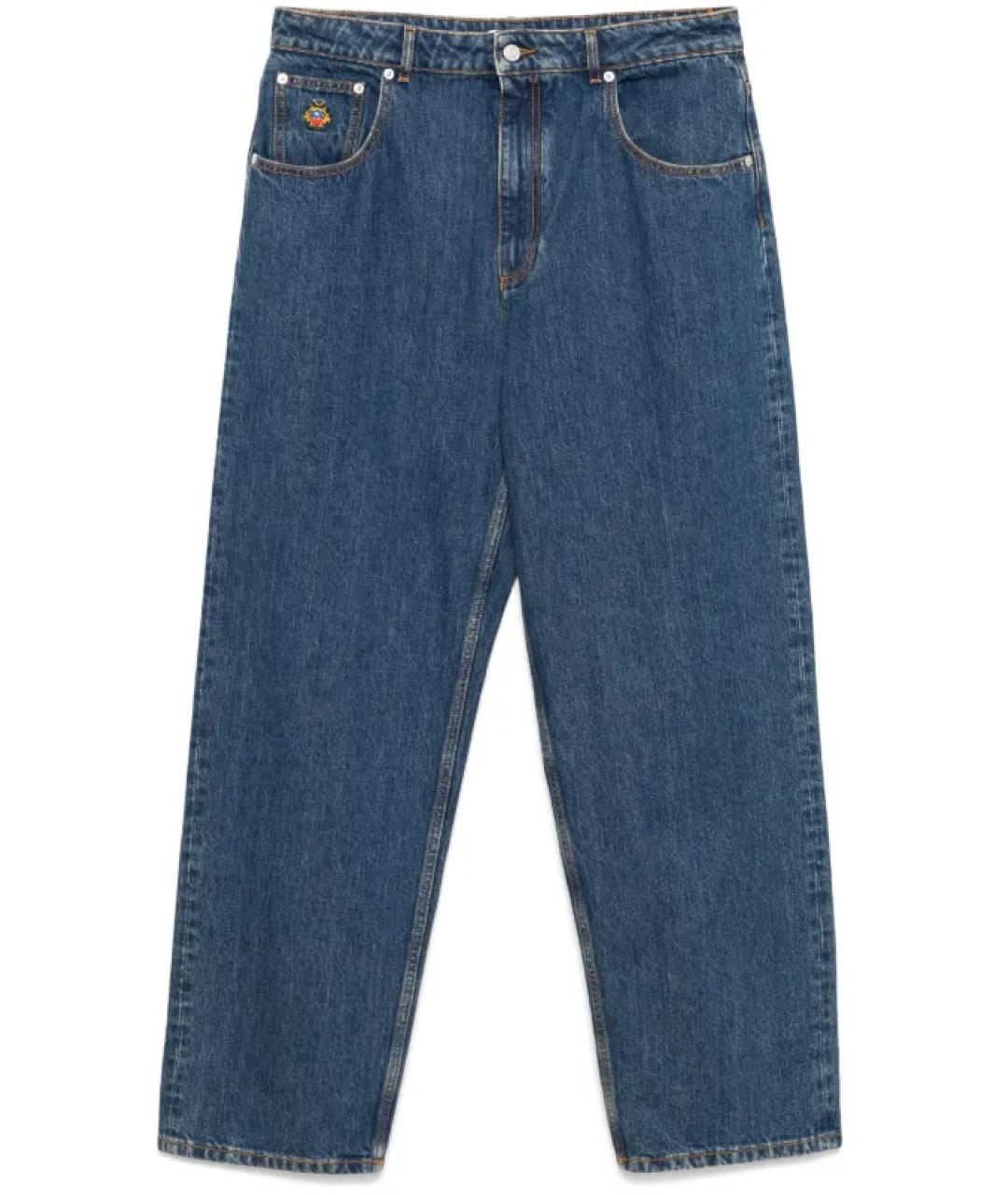 BALLY Синие хлопковые прямые джинсы, фото 1