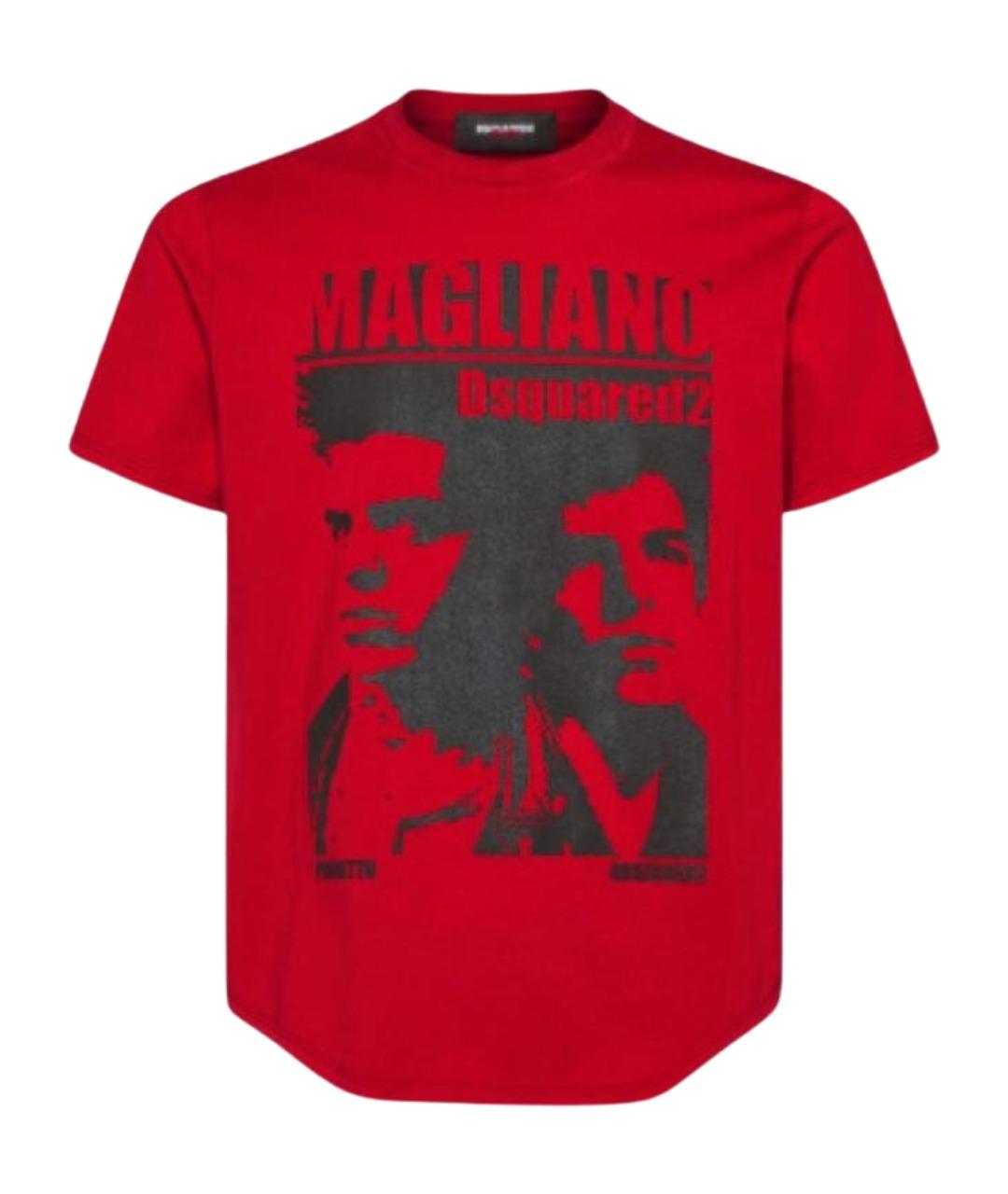 DSQUARED2 Красная хлопковая футболка, фото 1