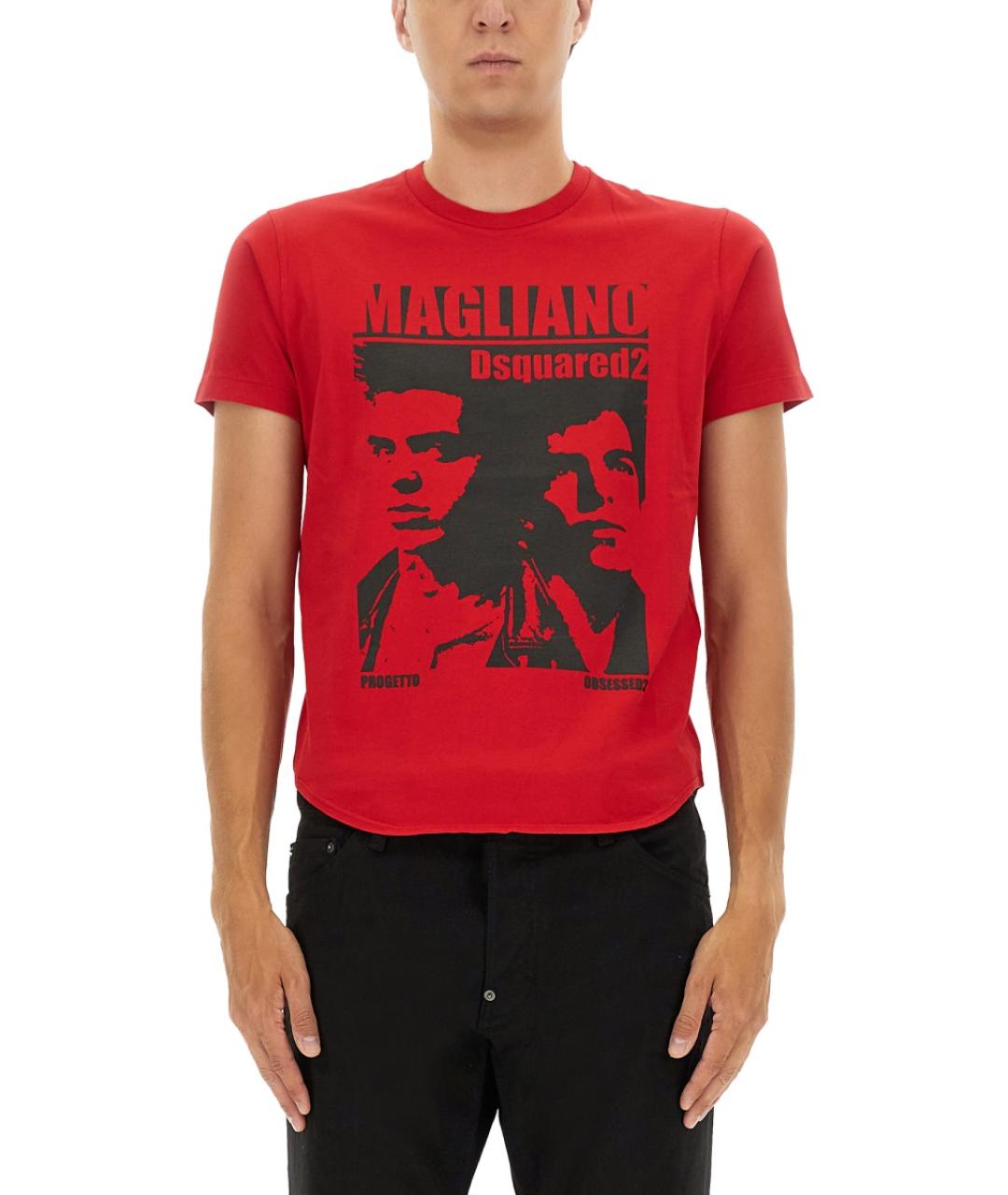 DSQUARED2 Красная хлопковая футболка, фото 5