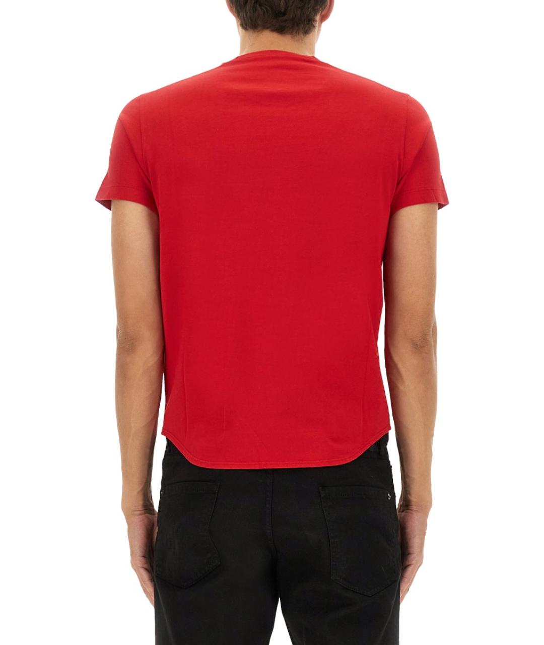 DSQUARED2 Красная хлопковая футболка, фото 3