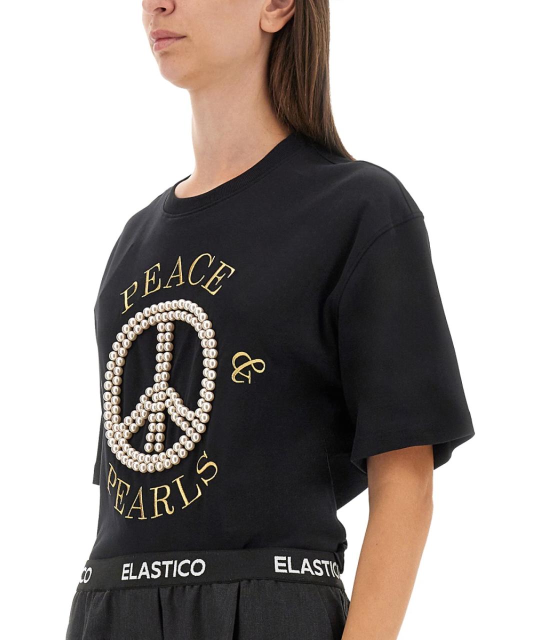 MOSCHINO Черная хлопковая футболка, фото 5