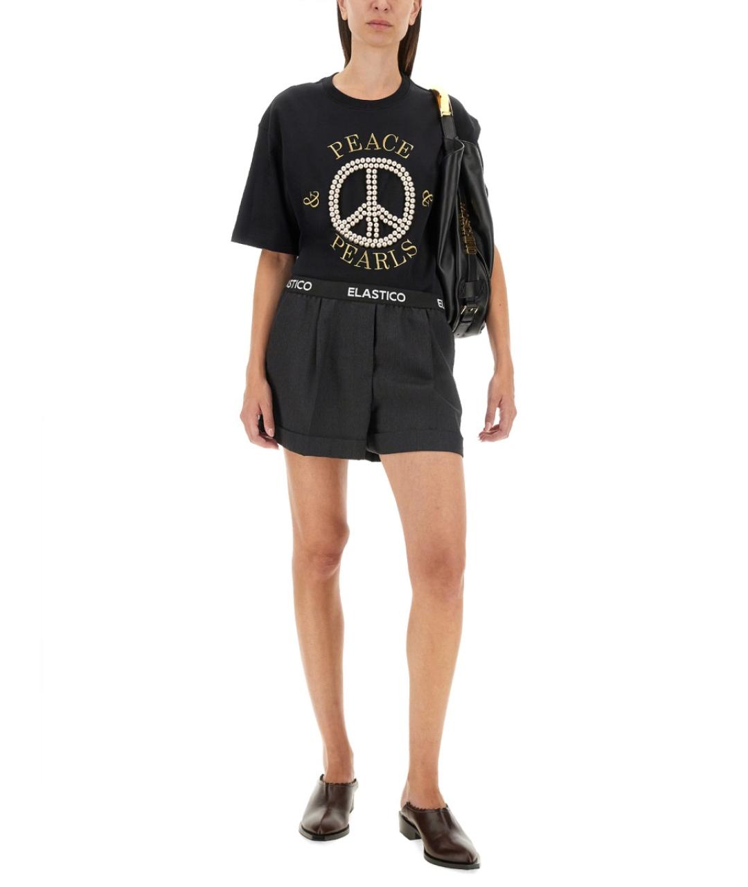 MOSCHINO Черная хлопковая футболка, фото 3