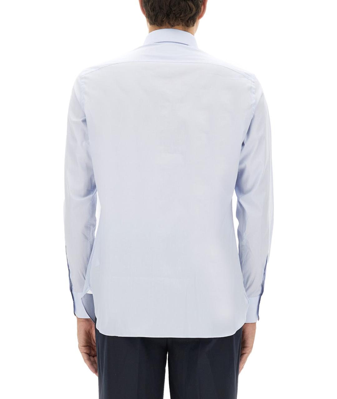 ZEGNA Голубая хлопковая кэжуал рубашка, фото 3