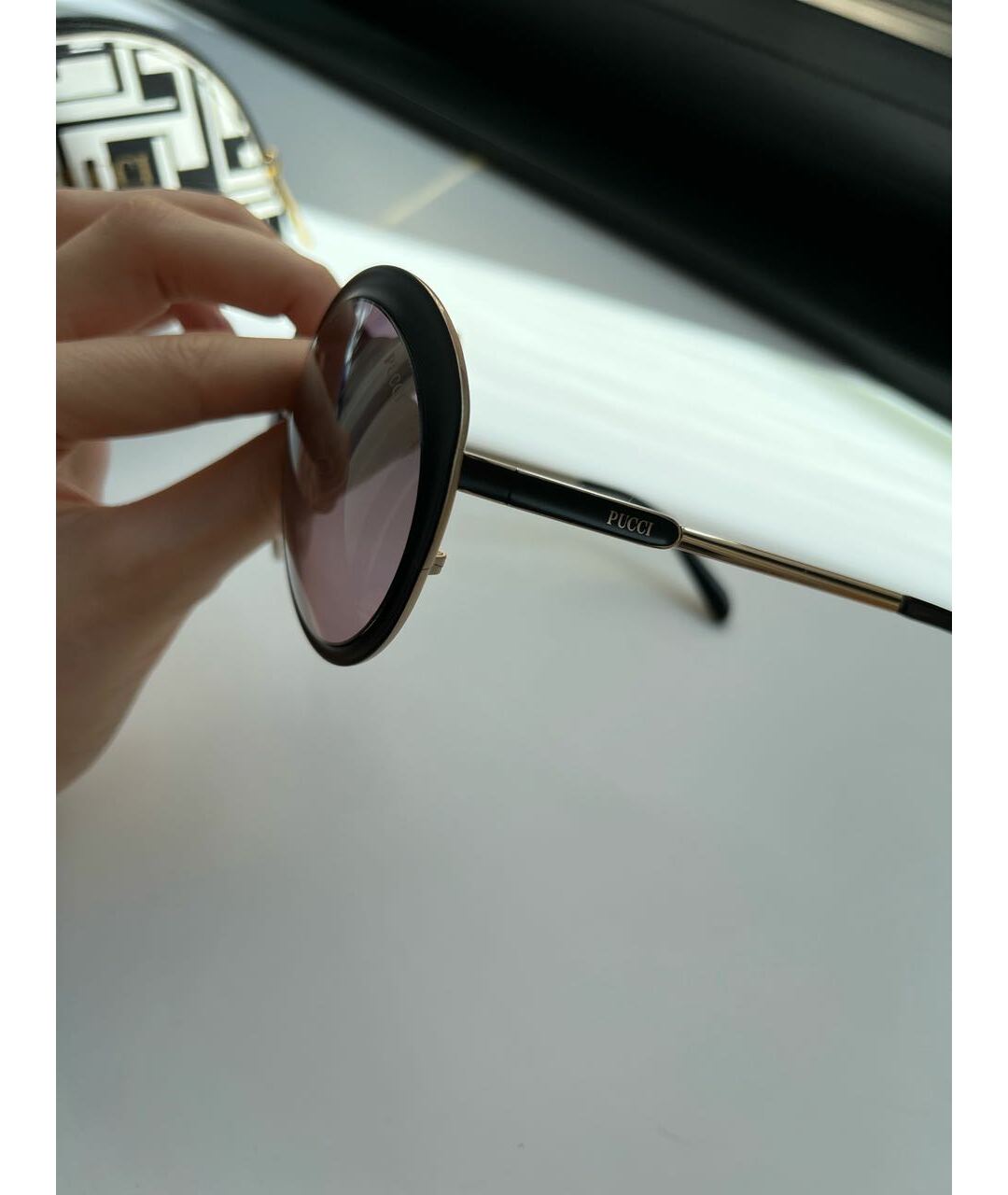 EMILIO PUCCI Фиолетовые пластиковые солнцезащитные очки, фото 4