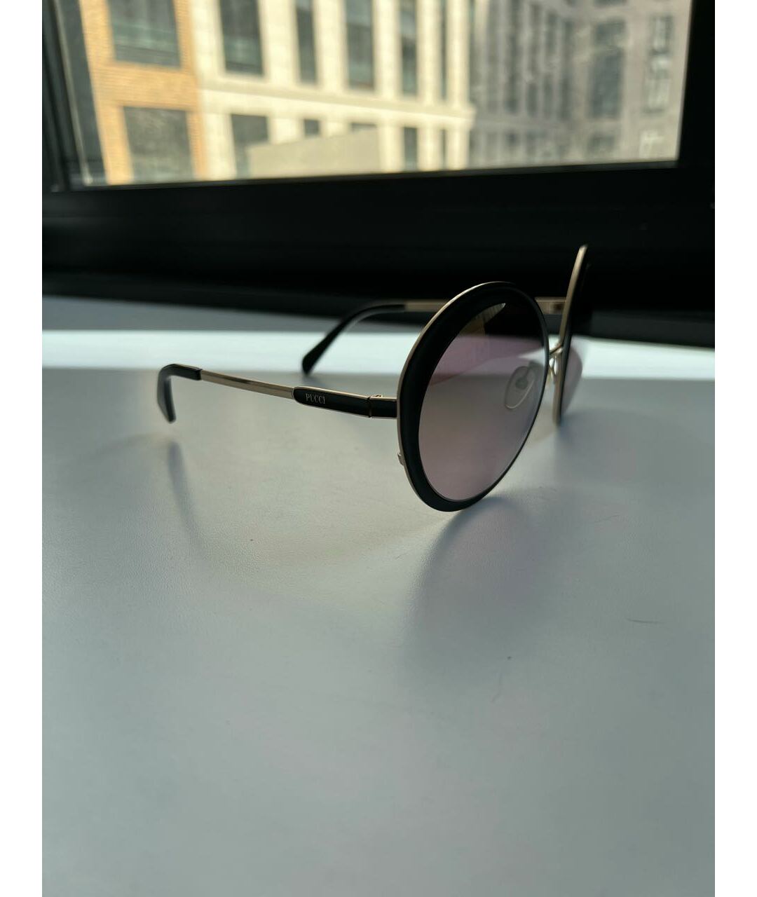 EMILIO PUCCI Фиолетовые пластиковые солнцезащитные очки, фото 3