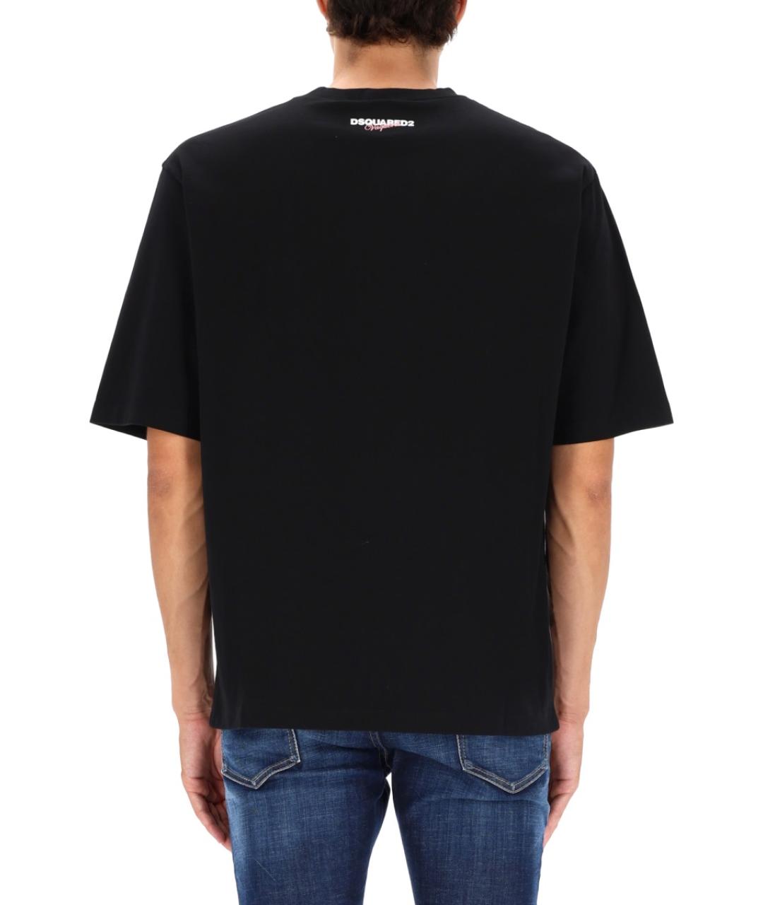 DSQUARED2 Черная хлопковая футболка, фото 4