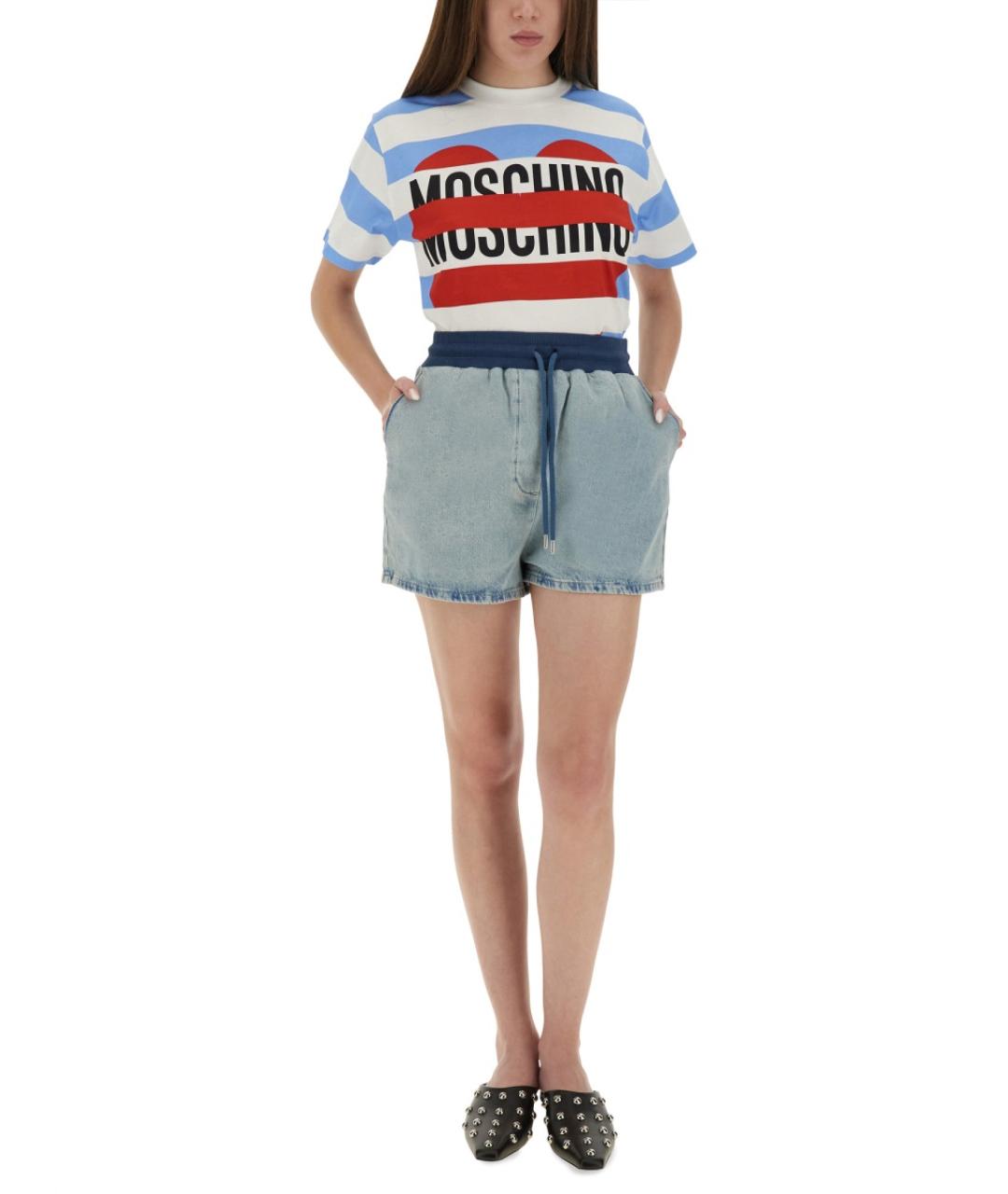 MOSCHINO JEANS Синие хлопковые шорты, фото 2