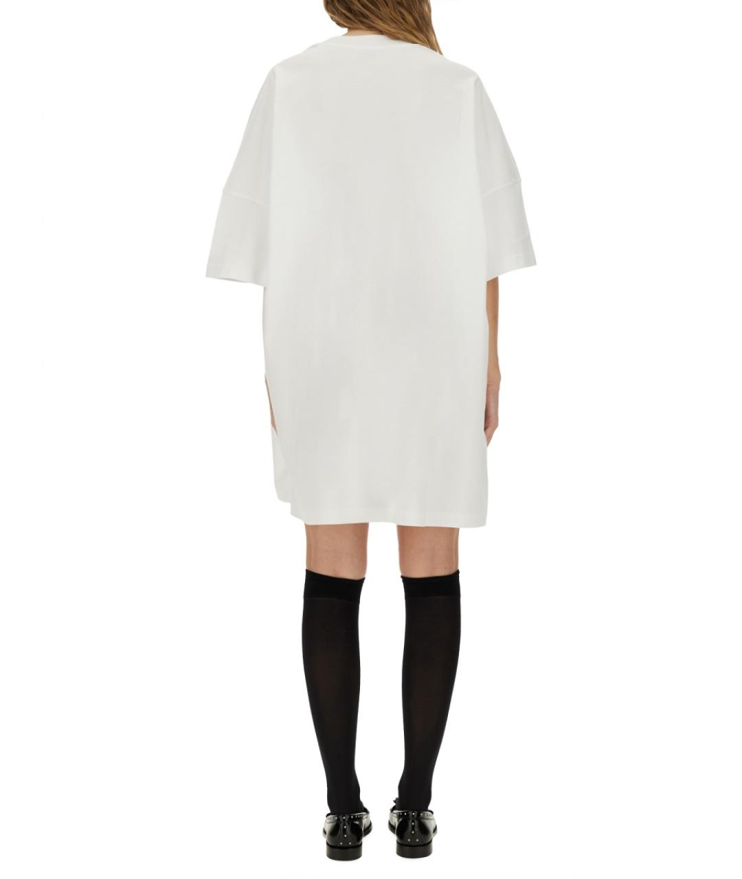 MOSCHINO Белое хлопковое повседневное платье, фото 3
