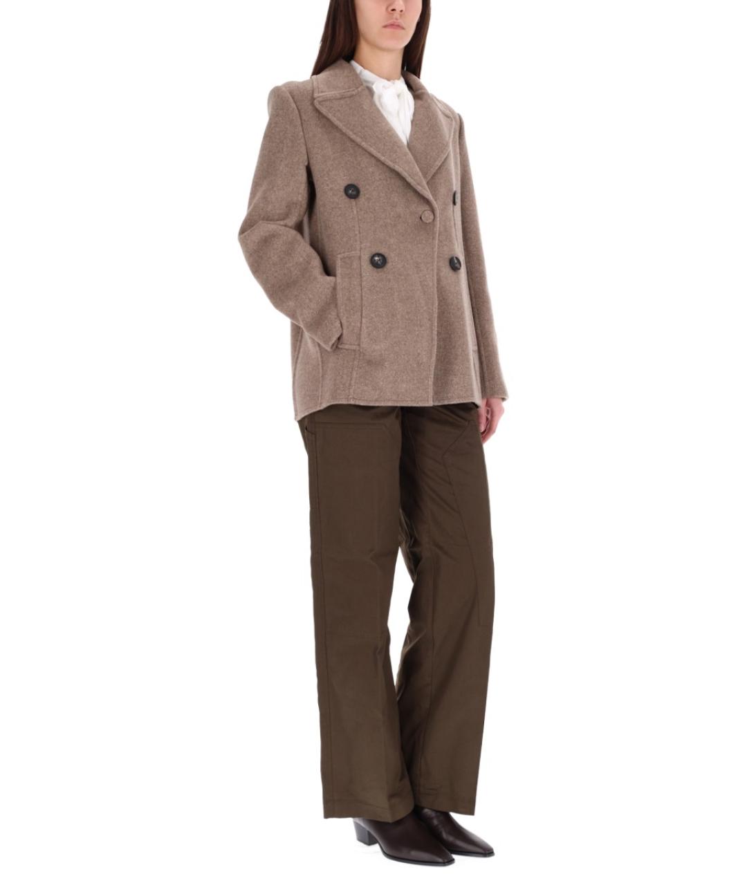 TORY BURCH Коричневый шерстяной жакет/пиджак, фото 2