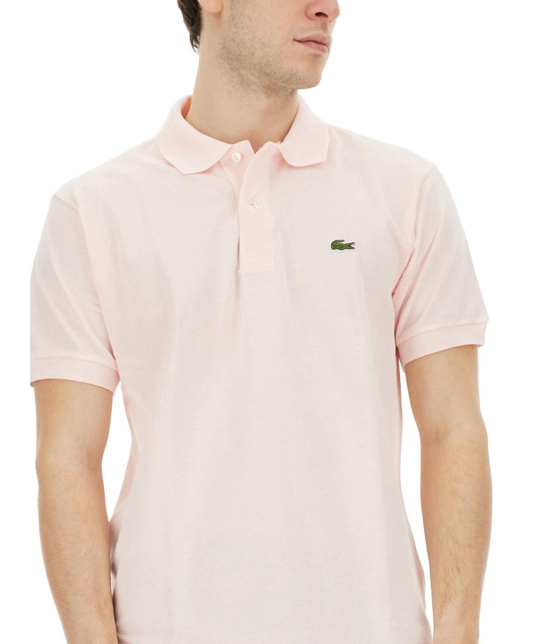 LACOSTE Розовое хлопковое поло с коротким рукавом, фото 5