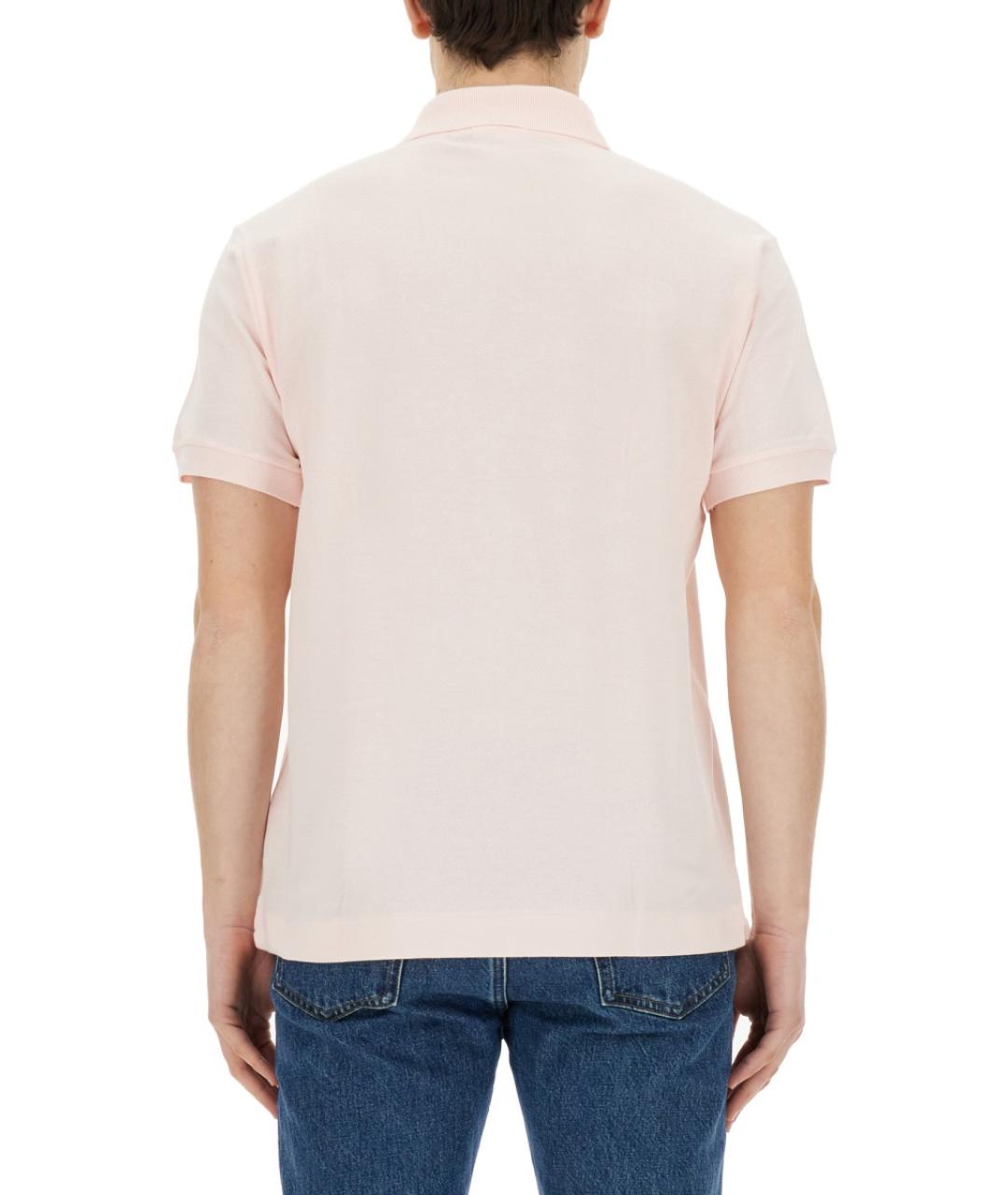 LACOSTE Розовое хлопковое поло с коротким рукавом, фото 4