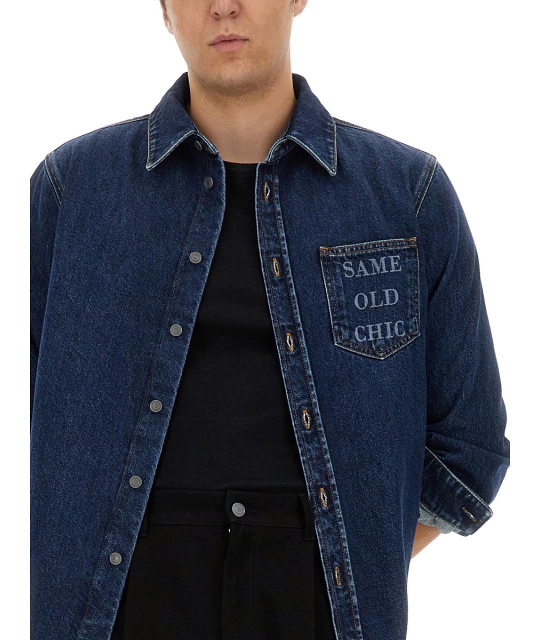 MOSCHINO Синяя хлопковая кэжуал рубашка, фото 4