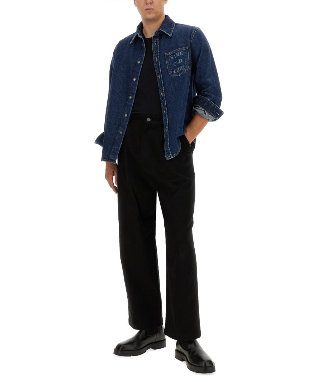 MOSCHINO Синяя хлопковая кэжуал рубашка, фото 2