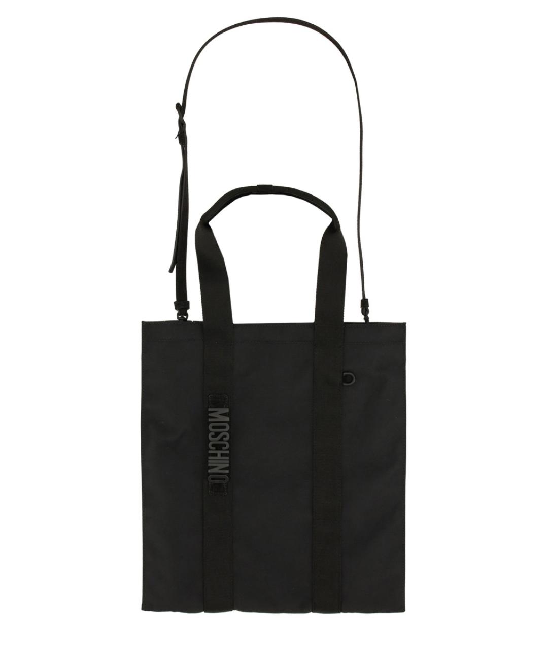 MOSCHINO Черная синтетическая сумка тоут, фото 2