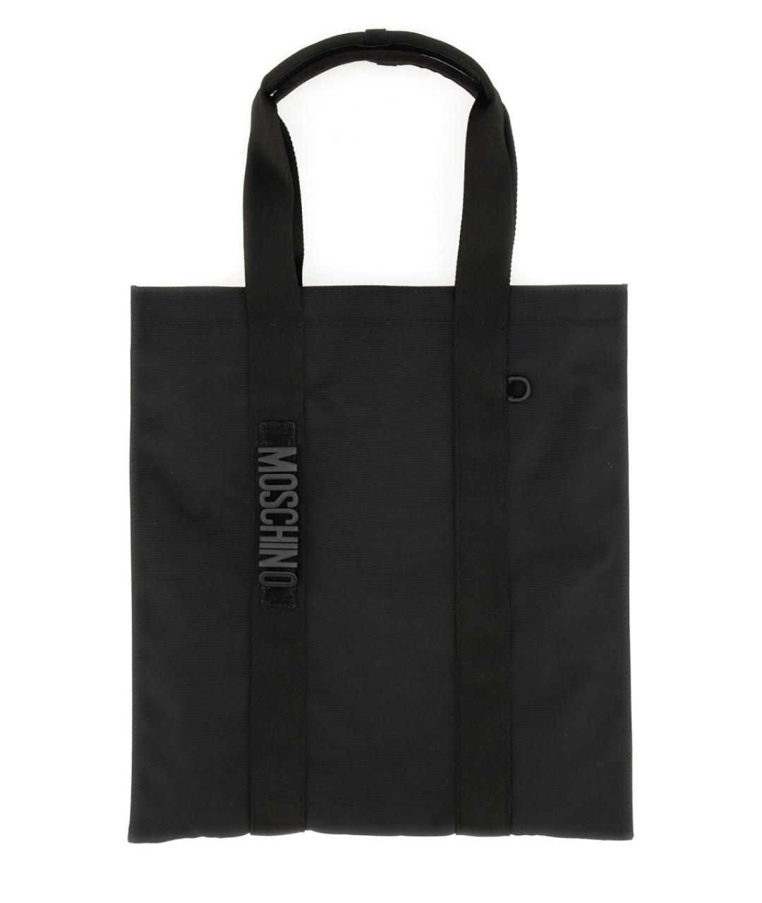 MOSCHINO Черная синтетическая сумка тоут, фото 1