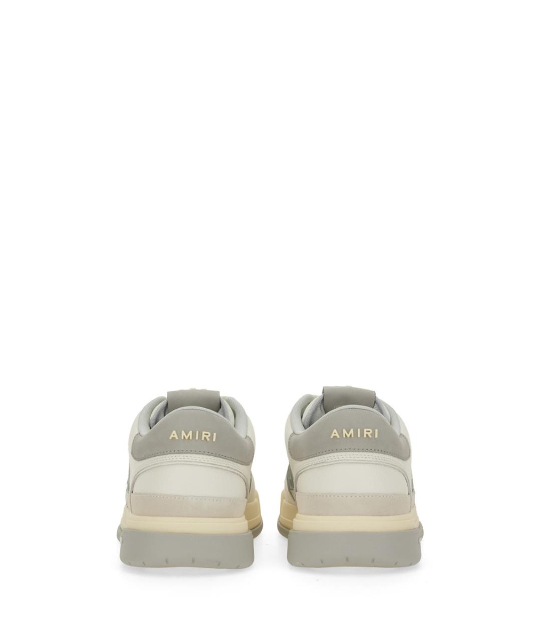 AMIRI Серые кожаные низкие кроссовки / кеды, фото 3