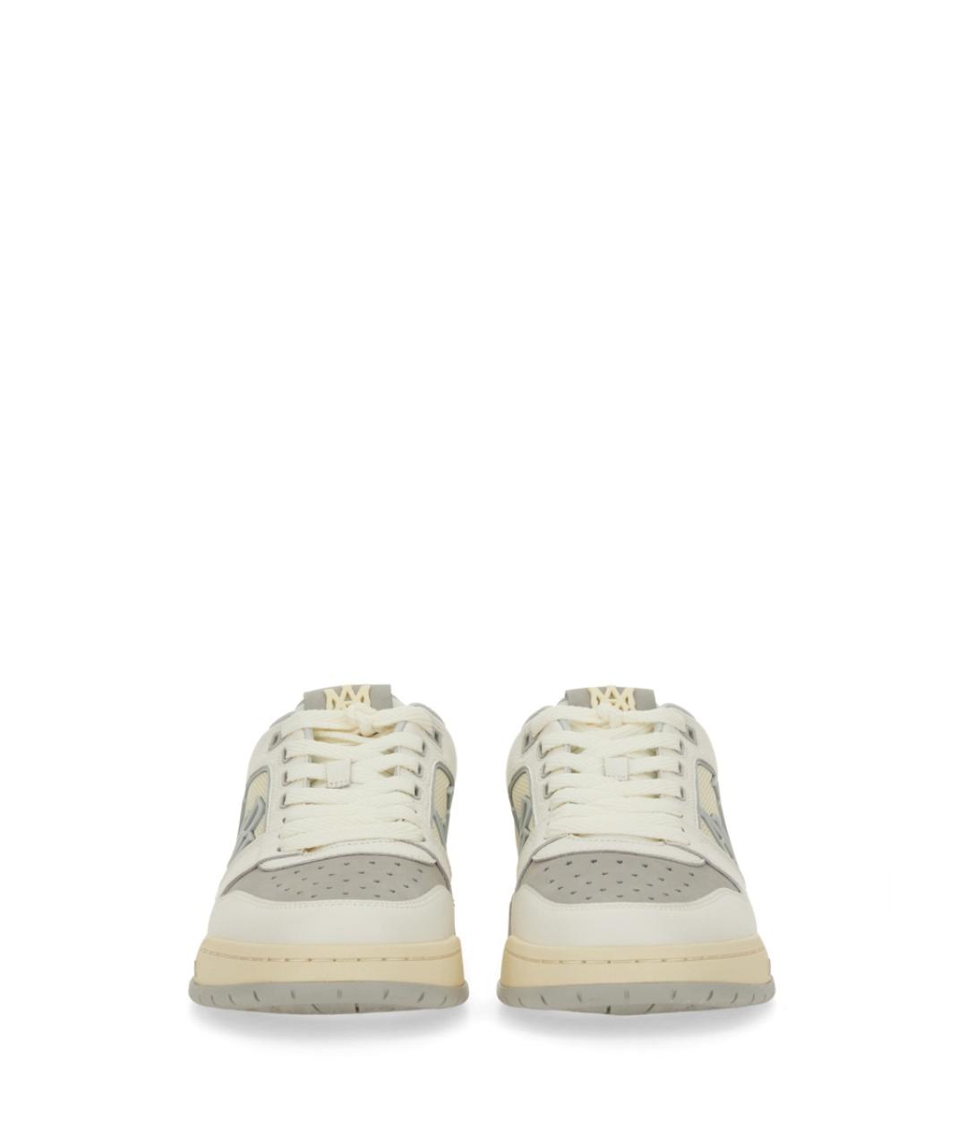 AMIRI Серые кожаные низкие кроссовки / кеды, фото 4