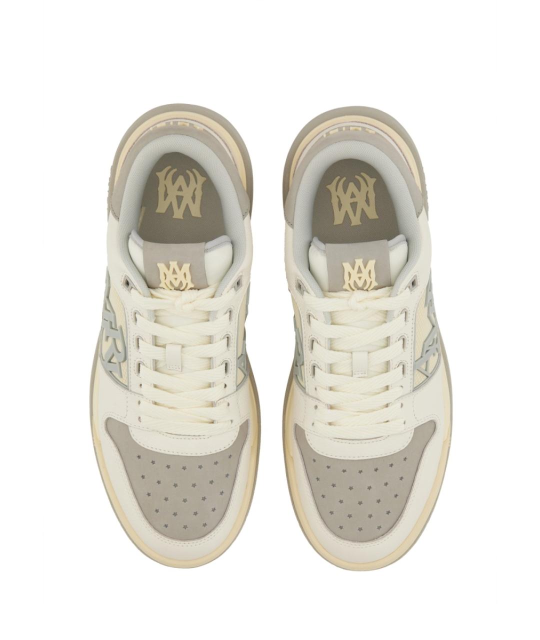 AMIRI Серые кожаные низкие кроссовки / кеды, фото 6