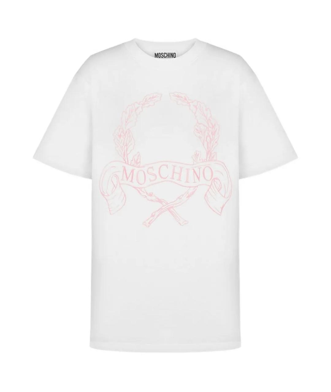 MOSCHINO Белая хлопковая футболка, фото 1