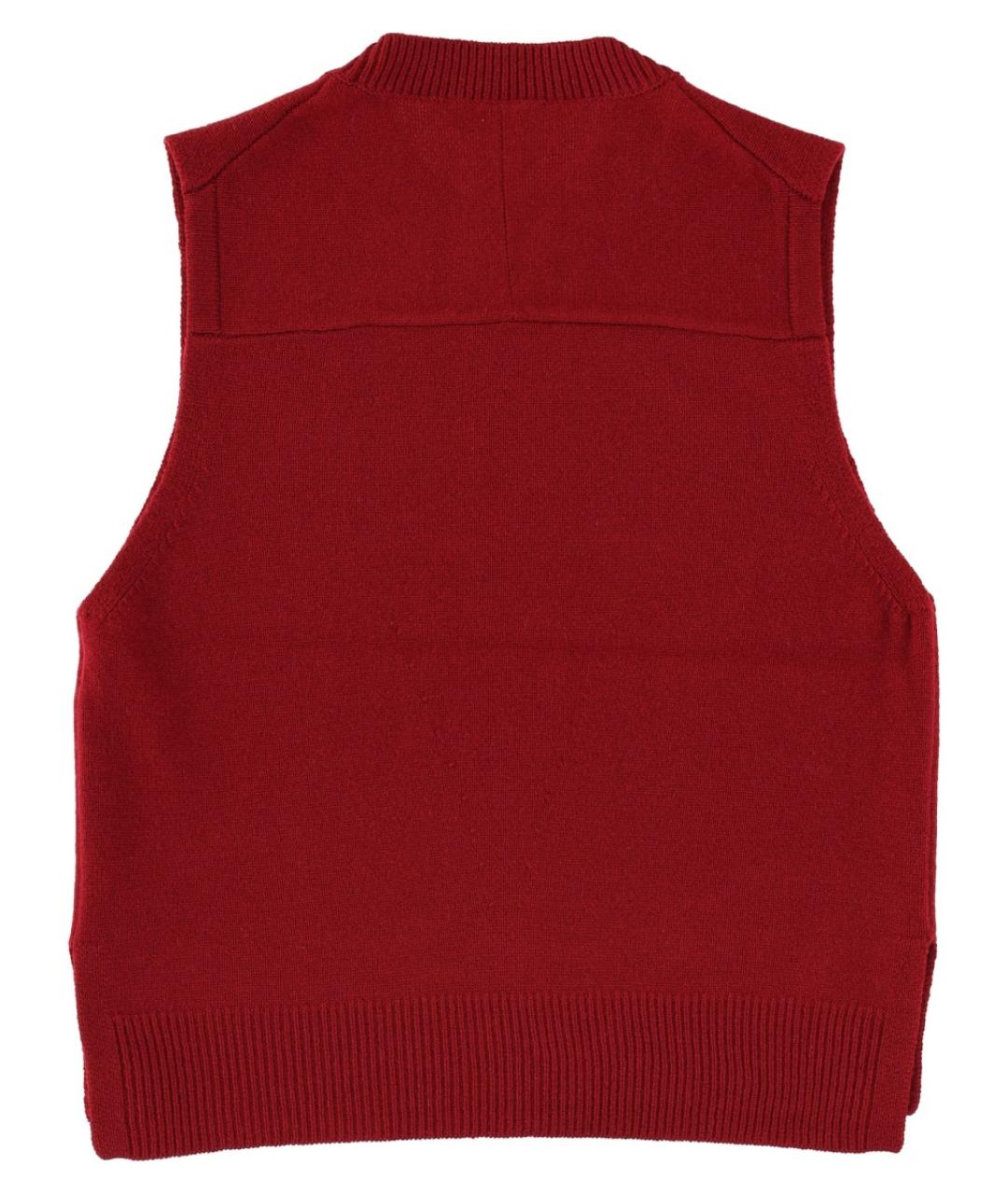 MAISON KITSUNE Бордовая шерстяная жилетка, фото 2