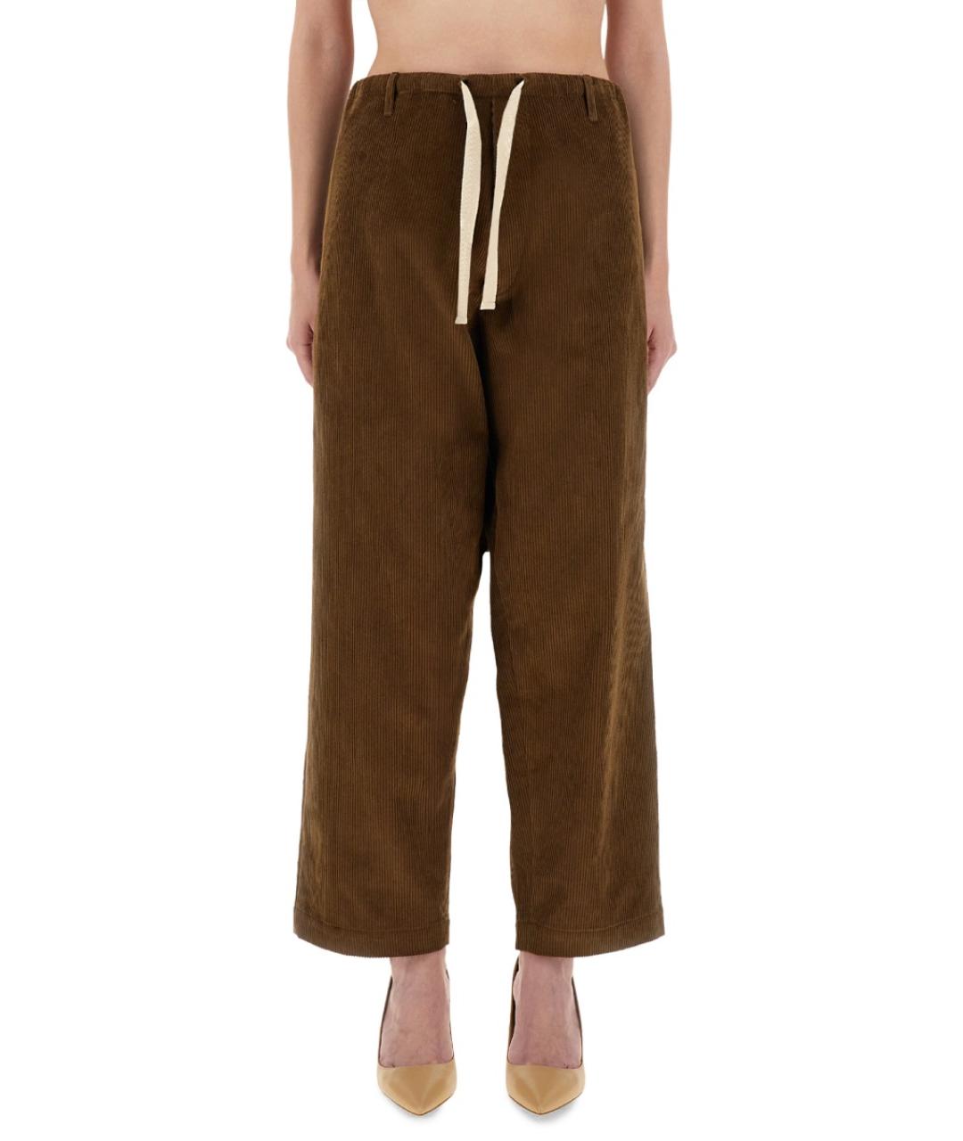 MOSCHINO JEANS Коричневые хлопковые прямые брюки, фото 5