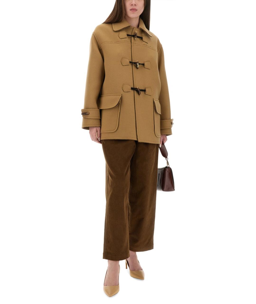 MOSCHINO JEANS Коричневые хлопковые прямые брюки, фото 2