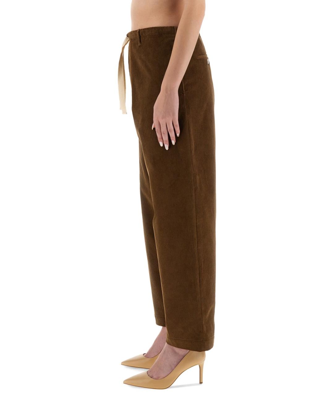 MOSCHINO JEANS Коричневые хлопковые прямые брюки, фото 3