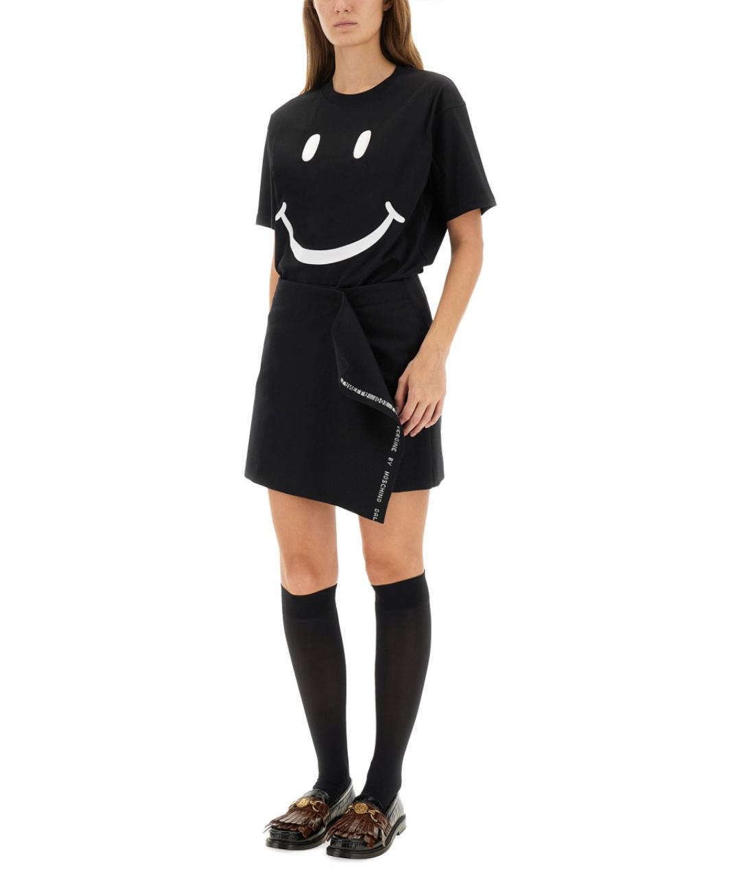 MOSCHINO Черная хлопковая футболка, фото 3