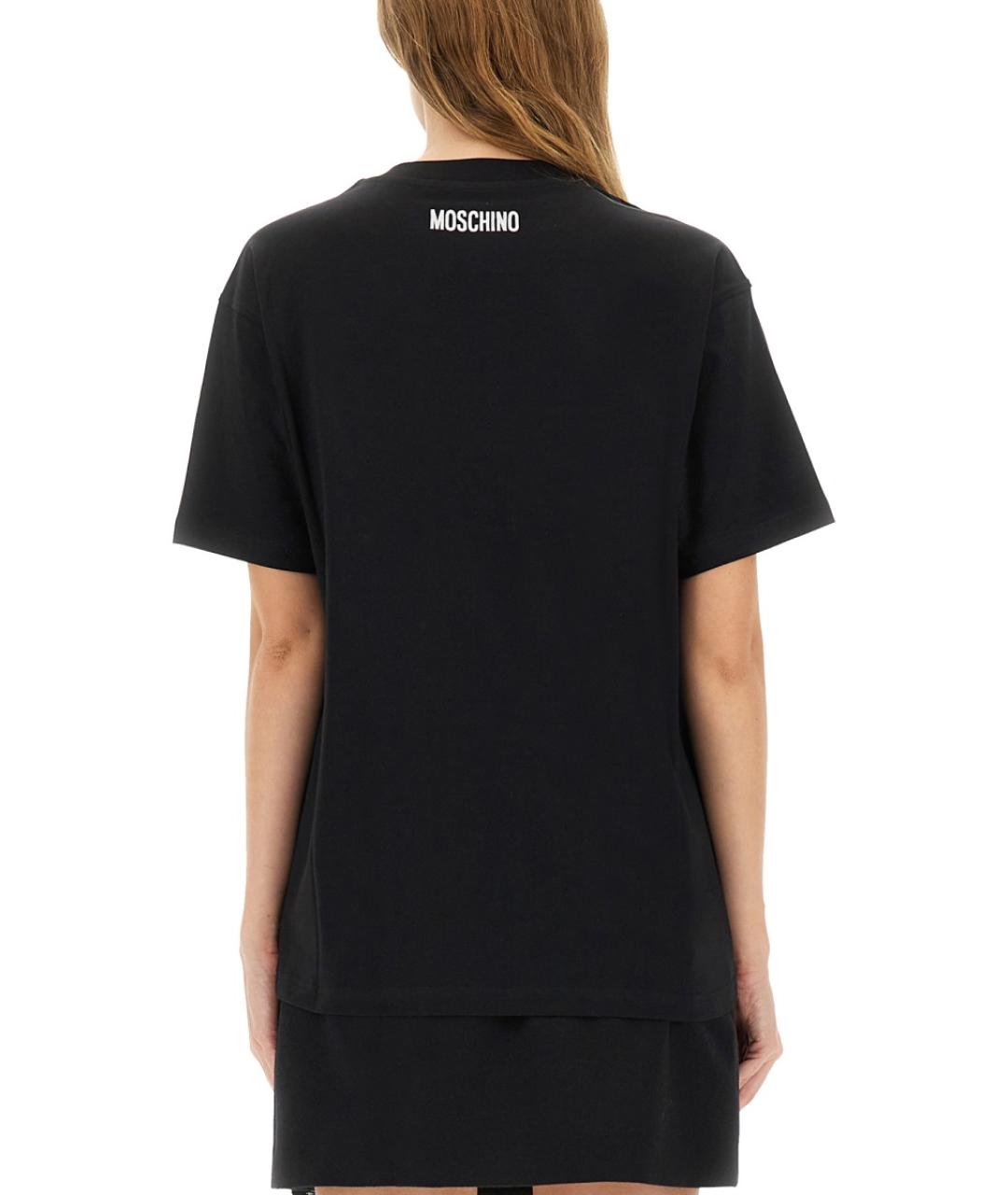 MOSCHINO Черная хлопковая футболка, фото 4