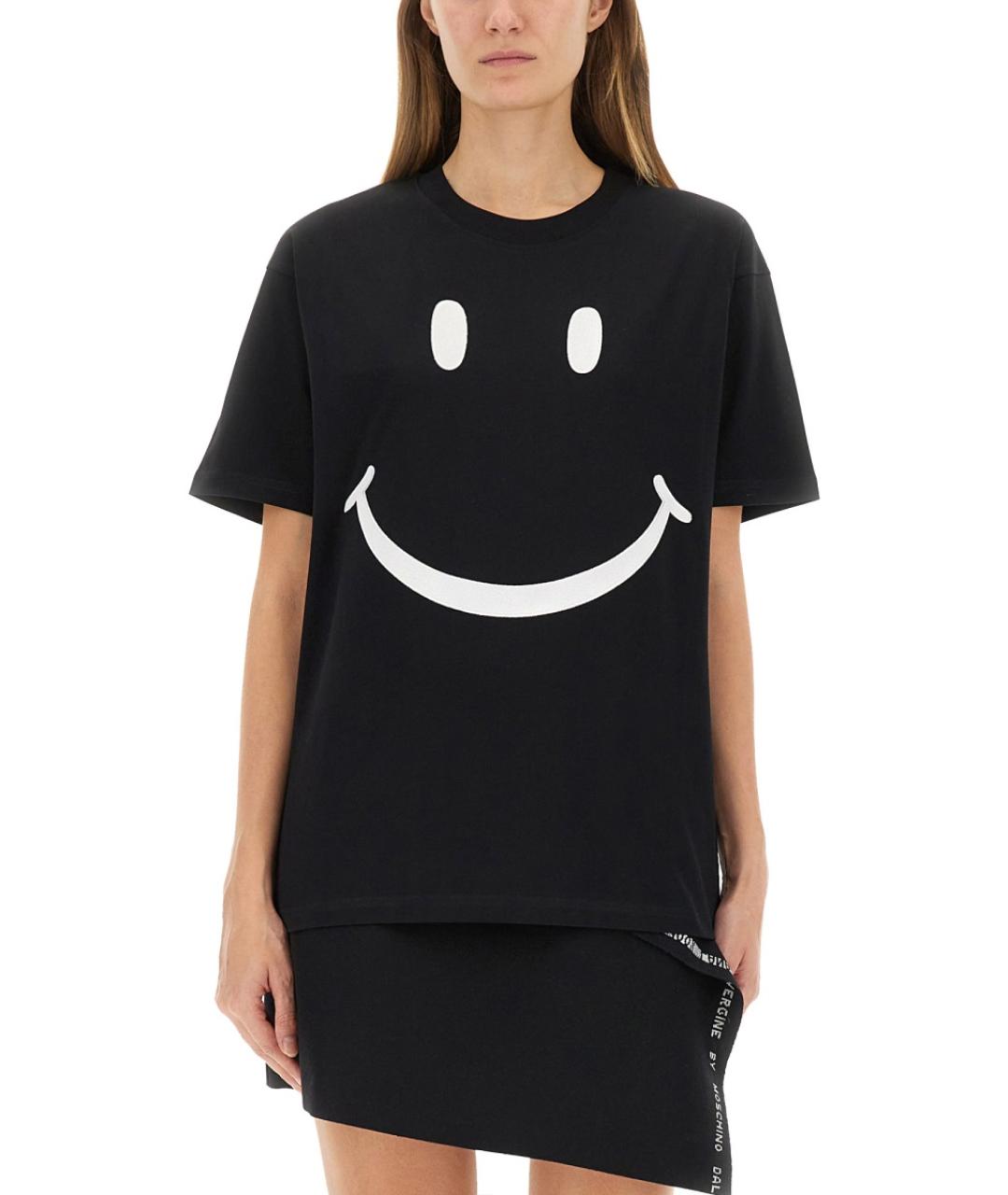 MOSCHINO Черная хлопковая футболка, фото 2