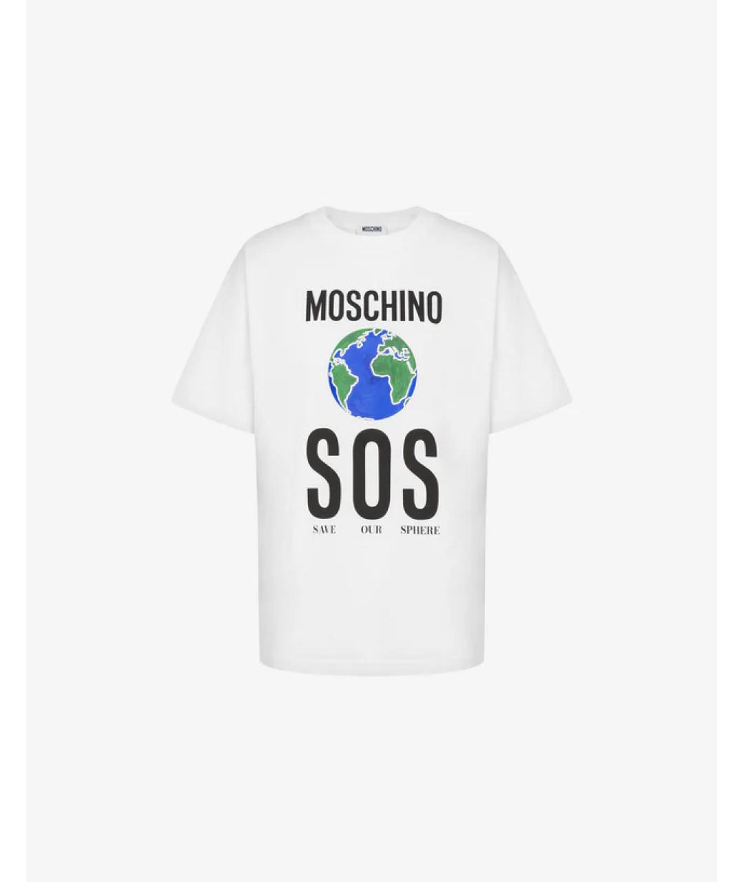 MOSCHINO Белая хлопковая футболка, фото 1