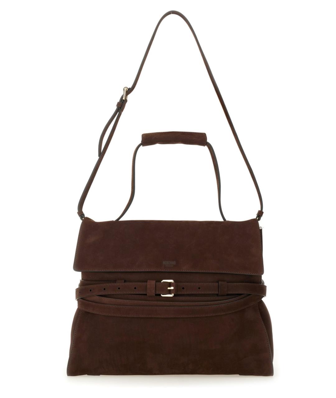 MOSCHINO Коричневая кожаная сумка тоут, фото 2