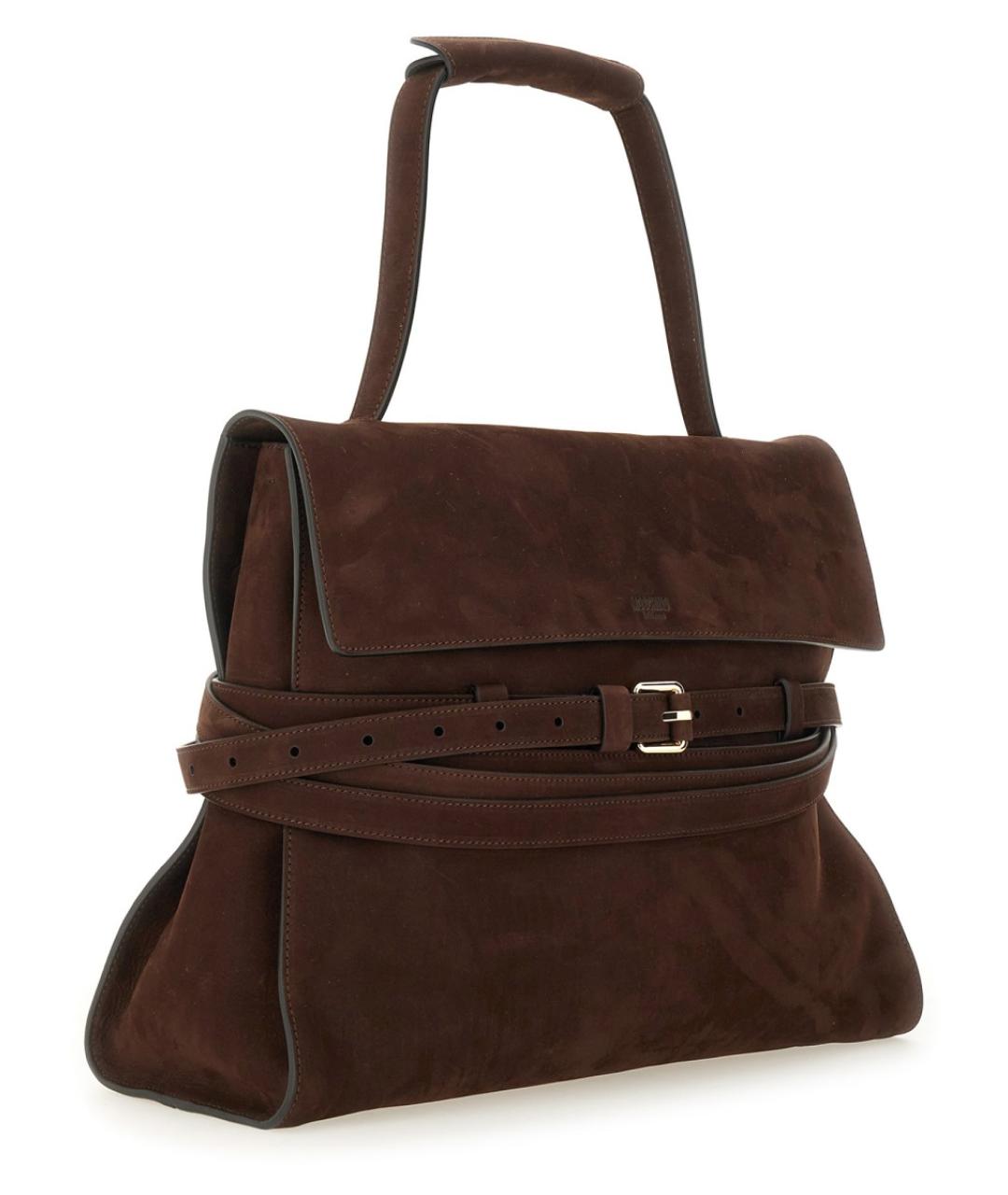 MOSCHINO Коричневая кожаная сумка тоут, фото 5